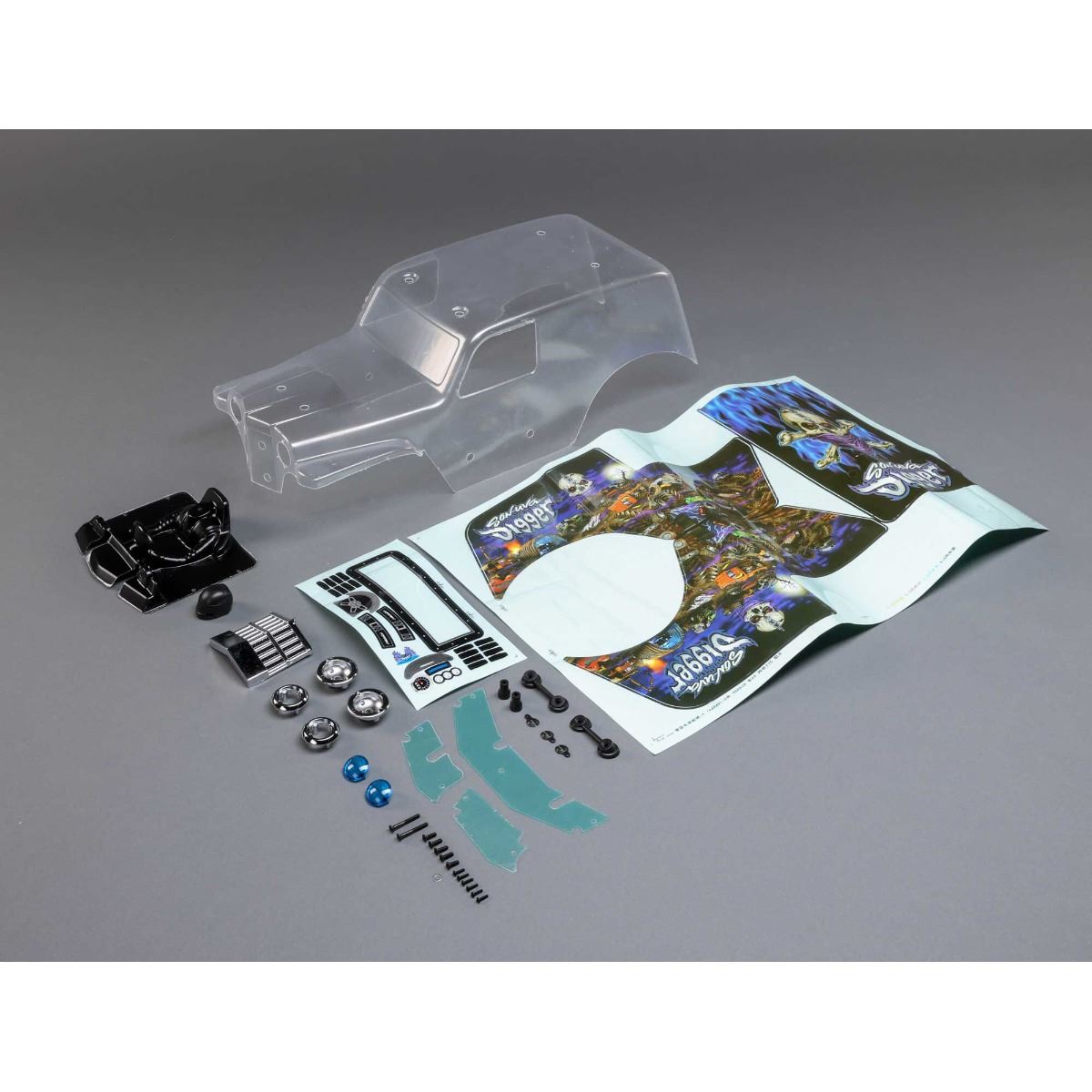 Losi Body Set, Clear, Son Uva Digger: LMT