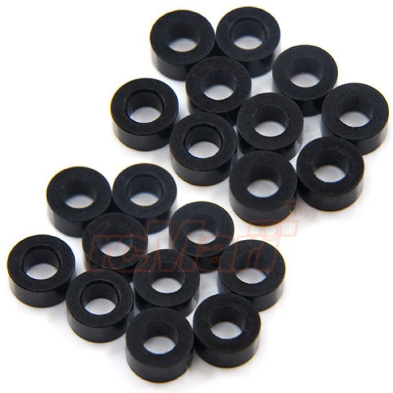 Yeah Racing Aluminum M3 Flat Washer 3mm 20pcs Black