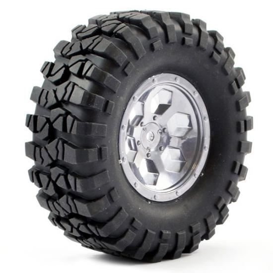 FTX OUTBACK PRE-MOUNTED 6HEX/TYRE (2) - CHROME