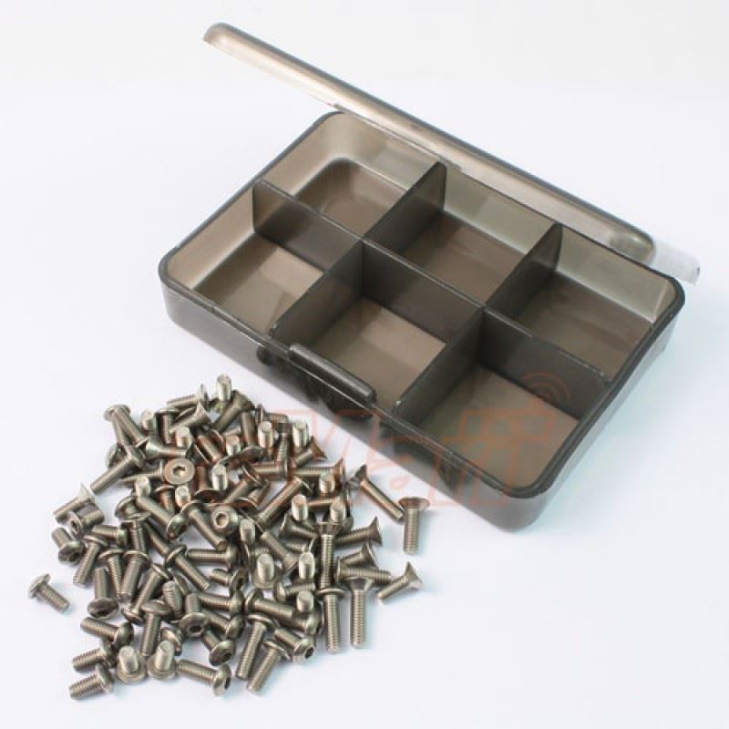 Yeah Racing Titanium Screw Assorted Set With Free Mini Box For Tamiya Xv-01