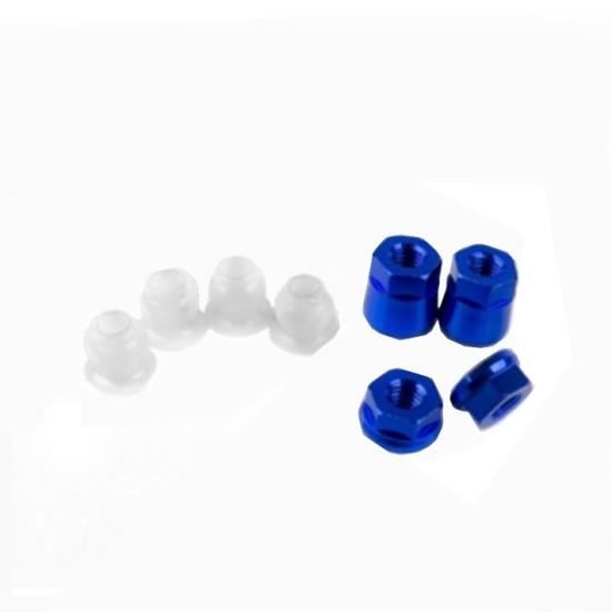 SCHELLE B6/B6D ALUMINIUM SHOCK STANDOFF SET BLUE (W/BUSHES)