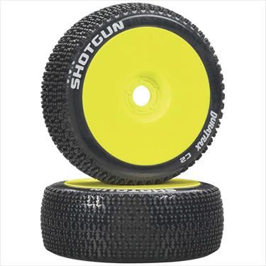 Duratrax Shotgun 1/8 Buggy Tire C2 Mounted Yellow (2)