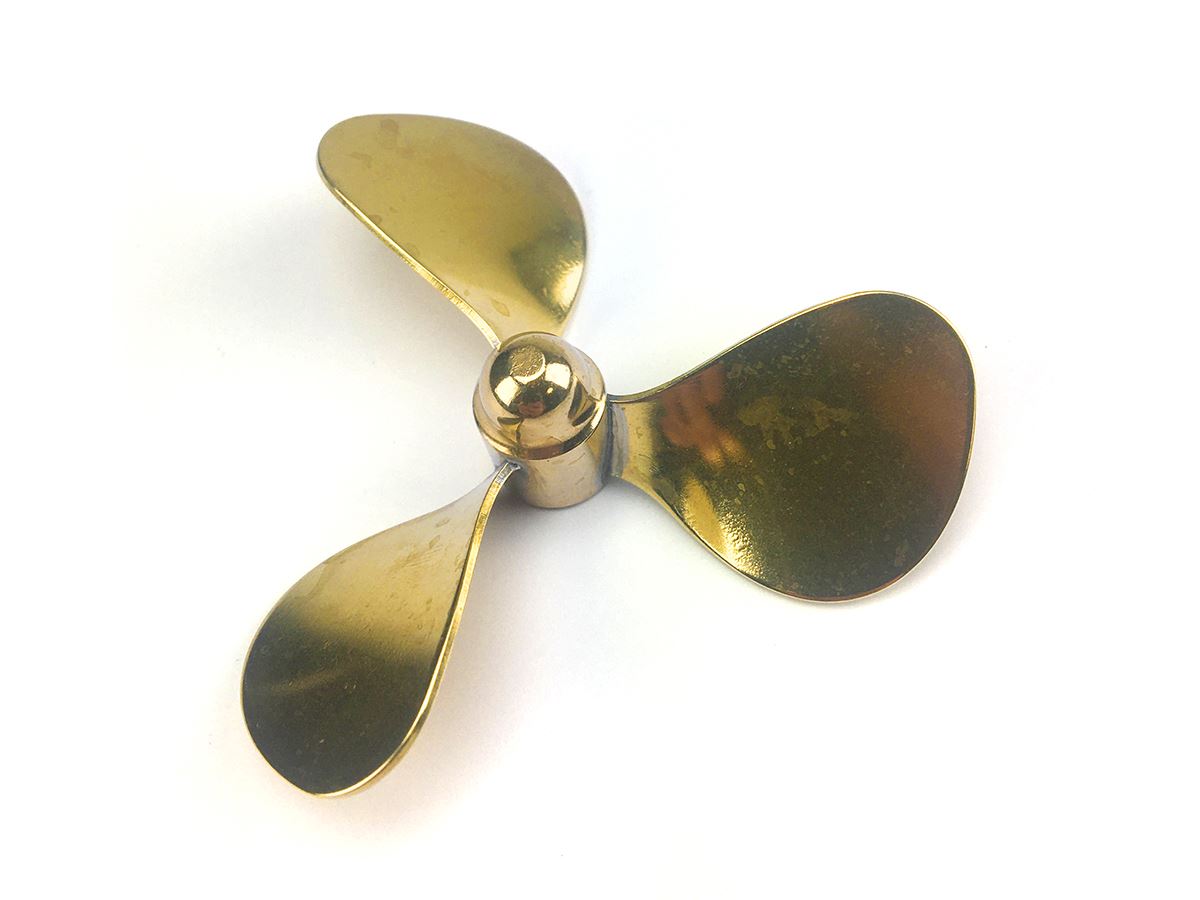 Radio Active Brass Propeller (Classic), 3 Blade, 65mm, M4, RH