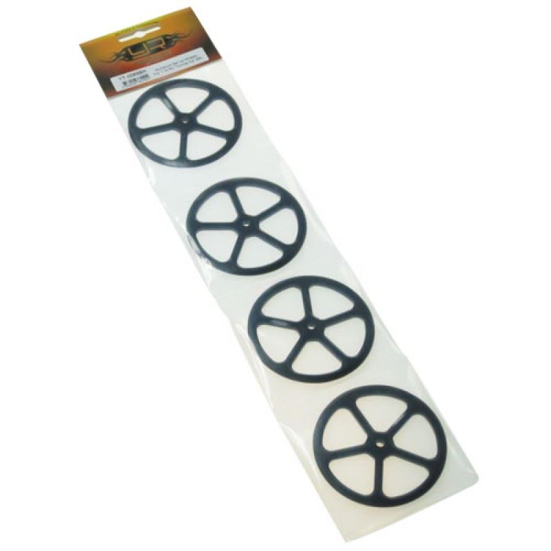 Yeah Racing Aluminum Set Up Wheels for 1:10 RC Touring Car (BK)