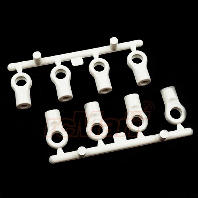 Yeah Racing M3 Plastic Ball End 4.8X10mm 8Pcs White