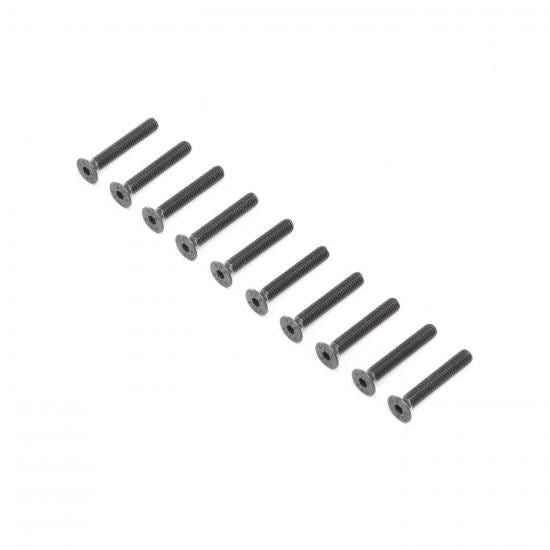 Losi Flat Head Screws, Stl, BO, M4 x 25mm (10) (Losi255018)