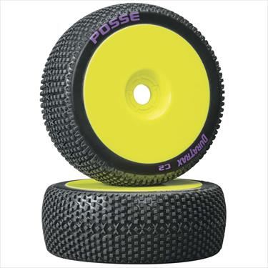 Duratrax Posse 1/8 Buggy Tire C2 Mounted Yellow (2)