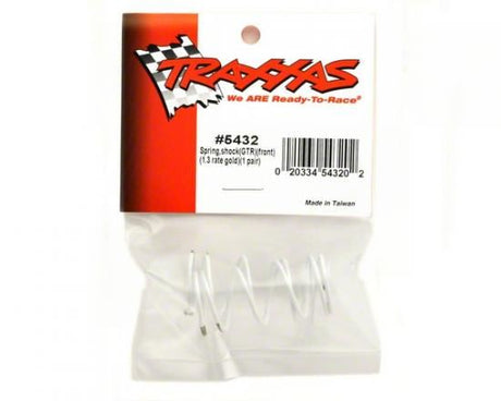 TRAXXAS Spring, shock (white) (GTR) (front) (1.3 rate gold) (1 pair)