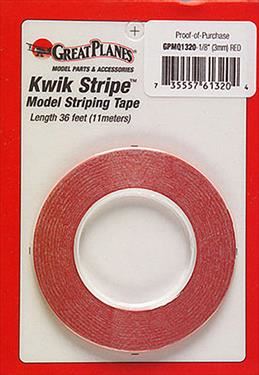 GPLANES Striping Tape Red 1/8" (3mm x 11m)