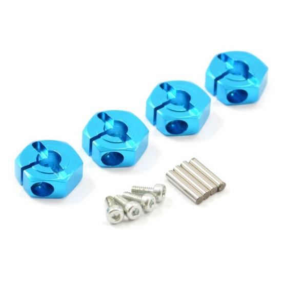 FASTRAX TAMIYA TT02 ALUMINIUM 12MM WHEEL HEXES (4)