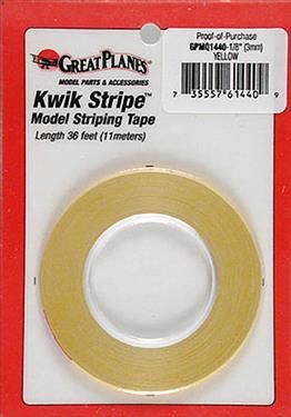 GPLANES Striping Tape Yellow 1/8" (3mm x 11m)