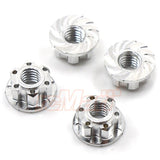 Yeah Racing 4mm Aluminium Wheel Flange Lock Nut 4pcs For RC Car Silver