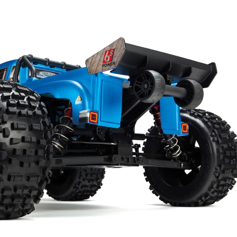 Arrma Notorious V5 6S 4WD BLX RTR Blue Stunt Truck with Spektrum Firma - ARA8611V5T2