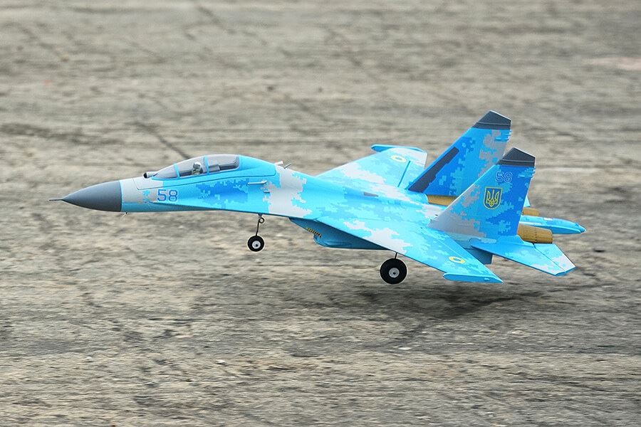 XFLY TWIN 50MM SU-27 EDF 750MM JET w/o TX/RX/BATT - BLUE CAMO