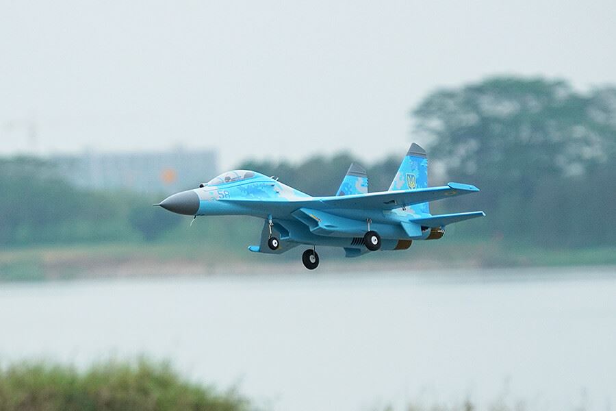 XFLY TWIN 50MM SU-27 EDF 750MM JET w/o TX/RX/BATT - BLUE CAMO