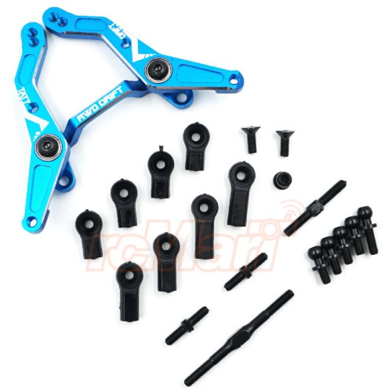 Yeah Racing Aluminum RWD Large Angle Steering Rack for TATT-S03 (Tamiya TT02 RWD) Blue