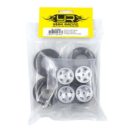 Yeah Racing Aluminum Cnc 5 Spoke Beadlock Wheel Set For Kyosho Mini-Z 4X4 Toyota