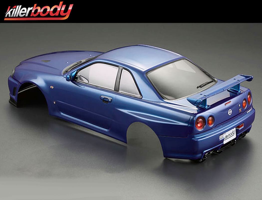 Killerbody Nissan Skyline R34 195mm Finished Body-Blue