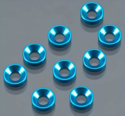 Duratrax Blue Aluminium Flathead Screw Washer M3 (1O)