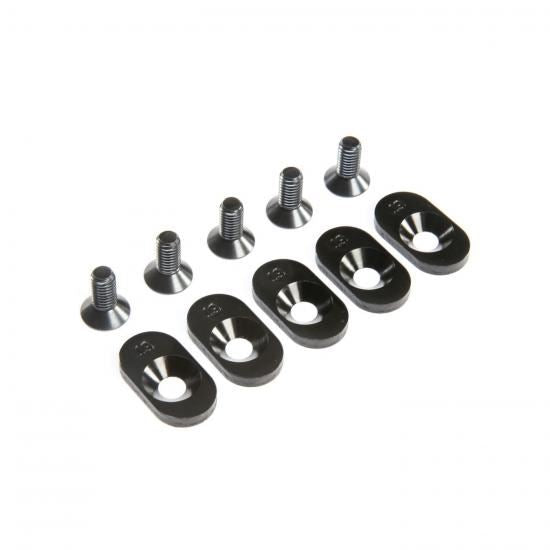 Losi EngineMntInsert&Screws, BLK, 19T(5): 5ive-T 2.0 (Losi252101)