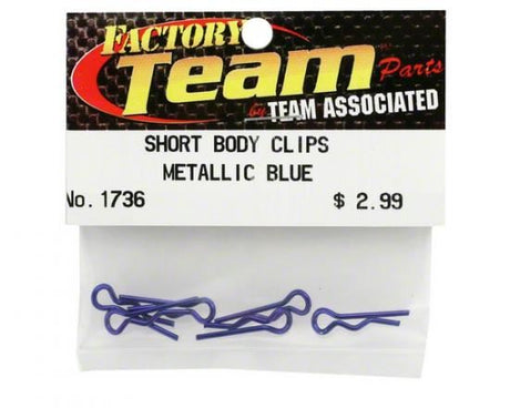 TEAM ASSOCIATED FACTORY TEAM BODY CLIPS METALLIC BLUE