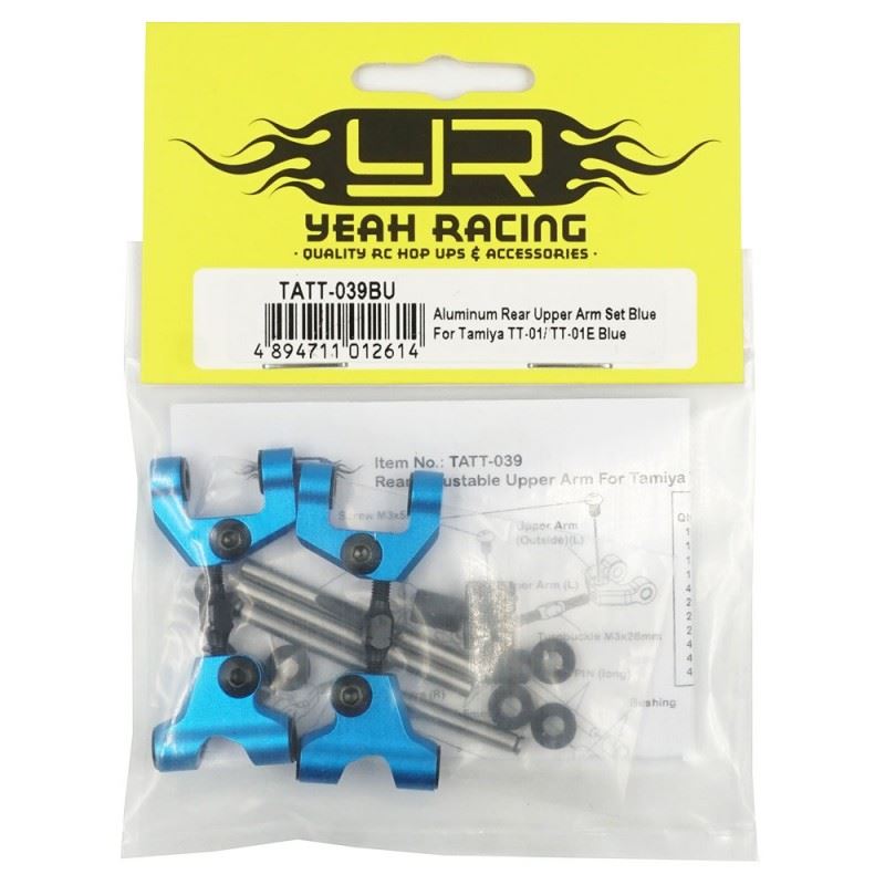 Yeah Racing Aluminum Rear Upper Arm Set Blue For Tamiya Tt-01/ Tt-01E Blue