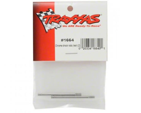 TRAXXAS Shock shafts, steel, chrome finish (long) (2)