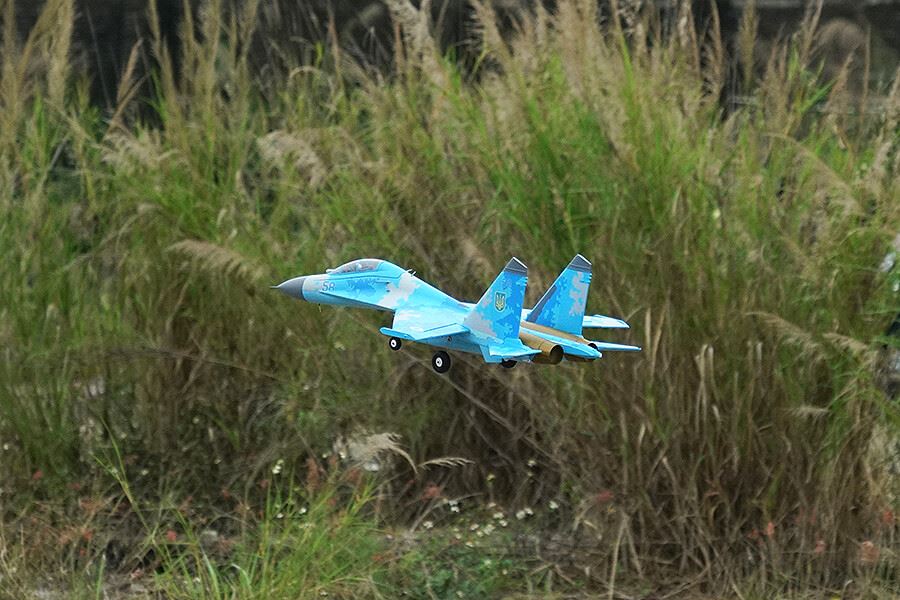 XFLY TWIN 50MM SU-27 EDF 750MM JET w/o TX/RX/BATT - BLUE CAMO