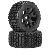 Duratrax 1/6 Brutus F/R 5.7In Monster Truck Tires Mtd 24Mm Black Rippe