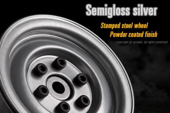 GMADE 1.9 SR03 BEADLOCK WHEELS (SEMIGLOSS SILVER) (2)