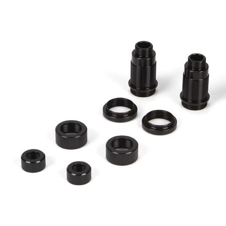 Losi Front Shock Body Set, Al, Black: Mini 8ight,DB (LosiB1911)