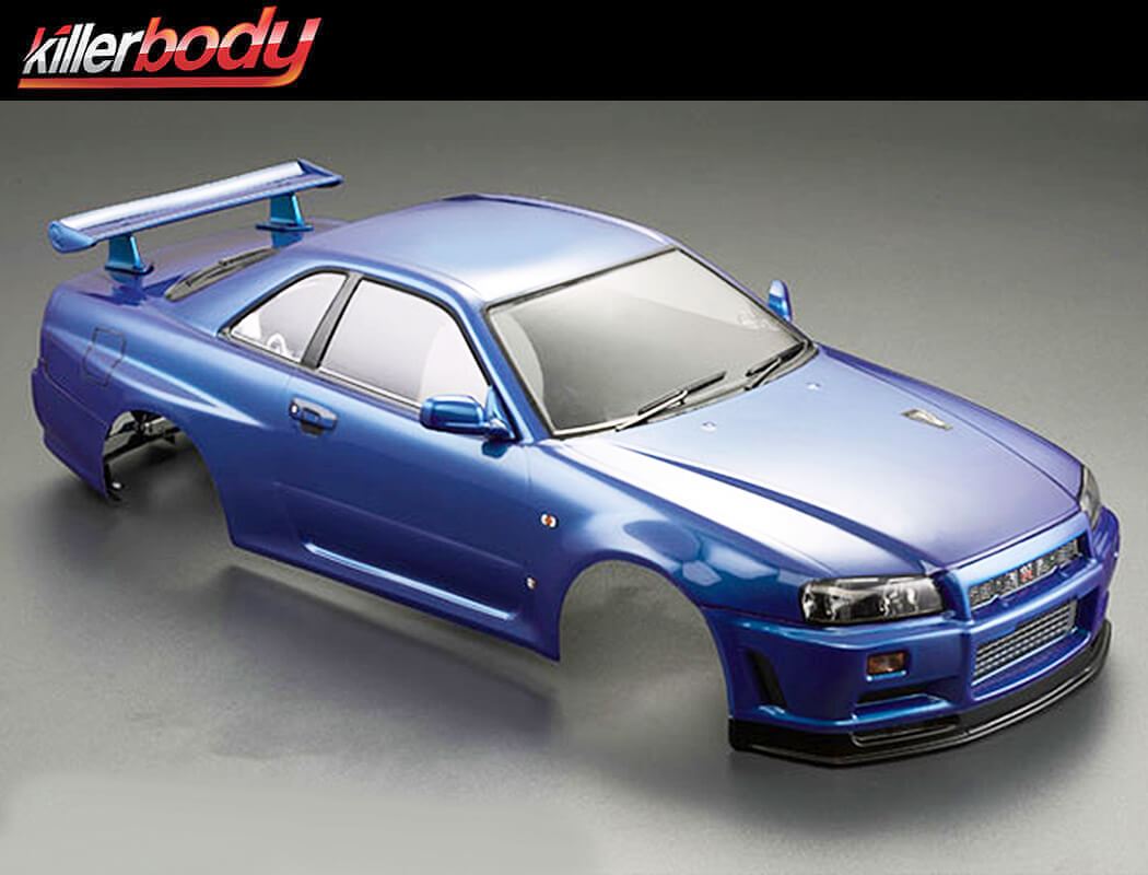 Killerbody Nissan Skyline R34 195mm Finished Body-Blue