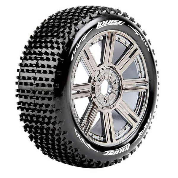 LOUISE RC B-HORNET 1/8 FR/RR SOFT HEX 17MM SPOKE/BLACK CH