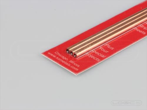 KS 300mm Round Copper Tube 3mm OD (Pk3) .36mm Wall