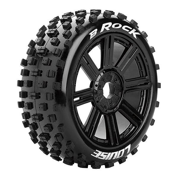 LOUISE RC B-ROCK 1/8 FR/RR SOFT HEX 17MM SPOKE/BLACK