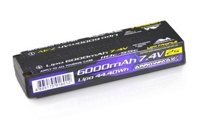 Arrowmax Lipo 6000Mah 2S Tc Low Profile-7.4V-55C